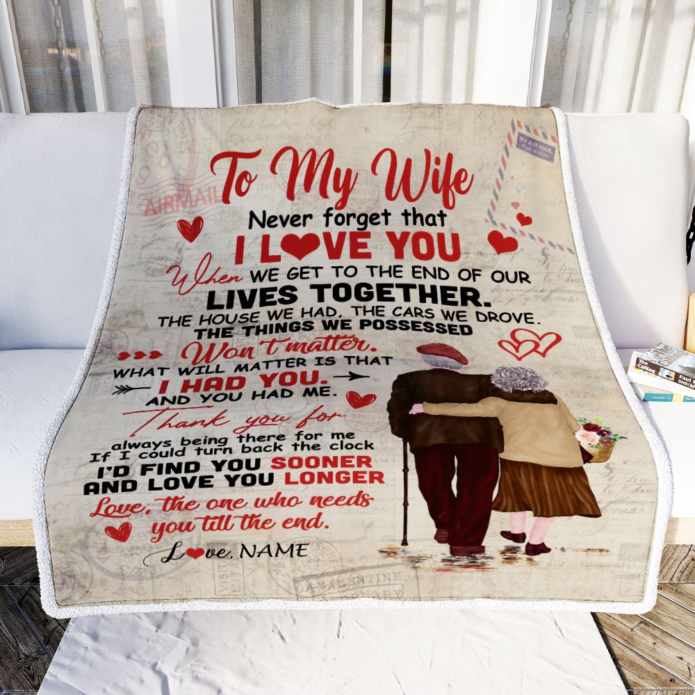 Personalized To My Wife From Husband Never Forget That I Love You Wife Anniversary Valentines Day Wedding Anniversary Blanket 1