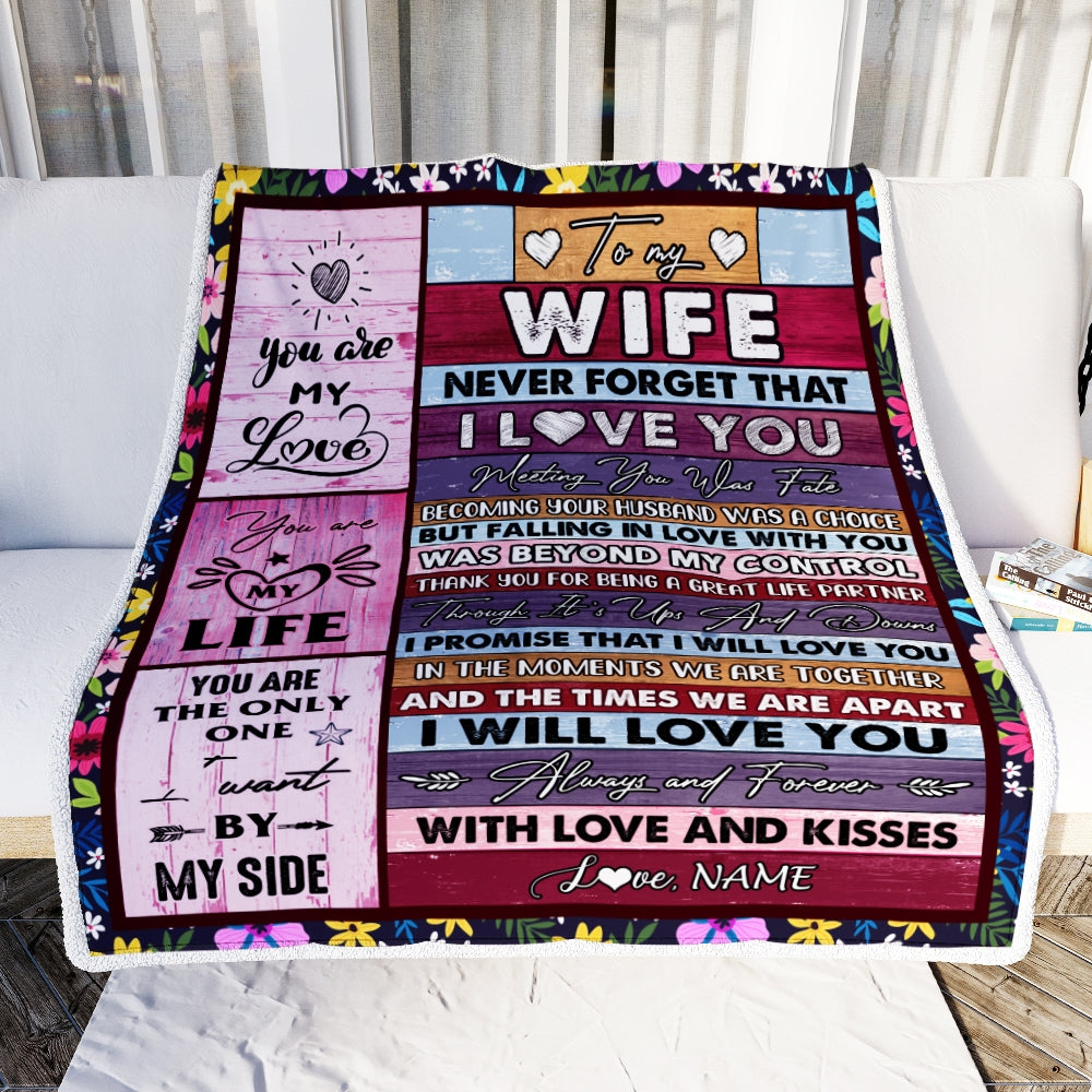 Personalized To My Wife From Husband Romantic I Love You Gifts For Wife Anniversary Valentines Wedding Blanket 1