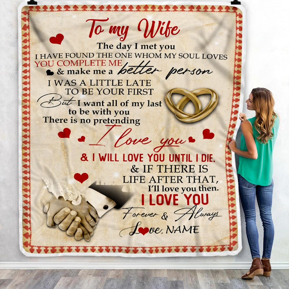 Personalized To My Wife From Husband The Day I Met You I Have Found The One Whom My Oul Loves Wedding Anniversary Birthday Blanket 1