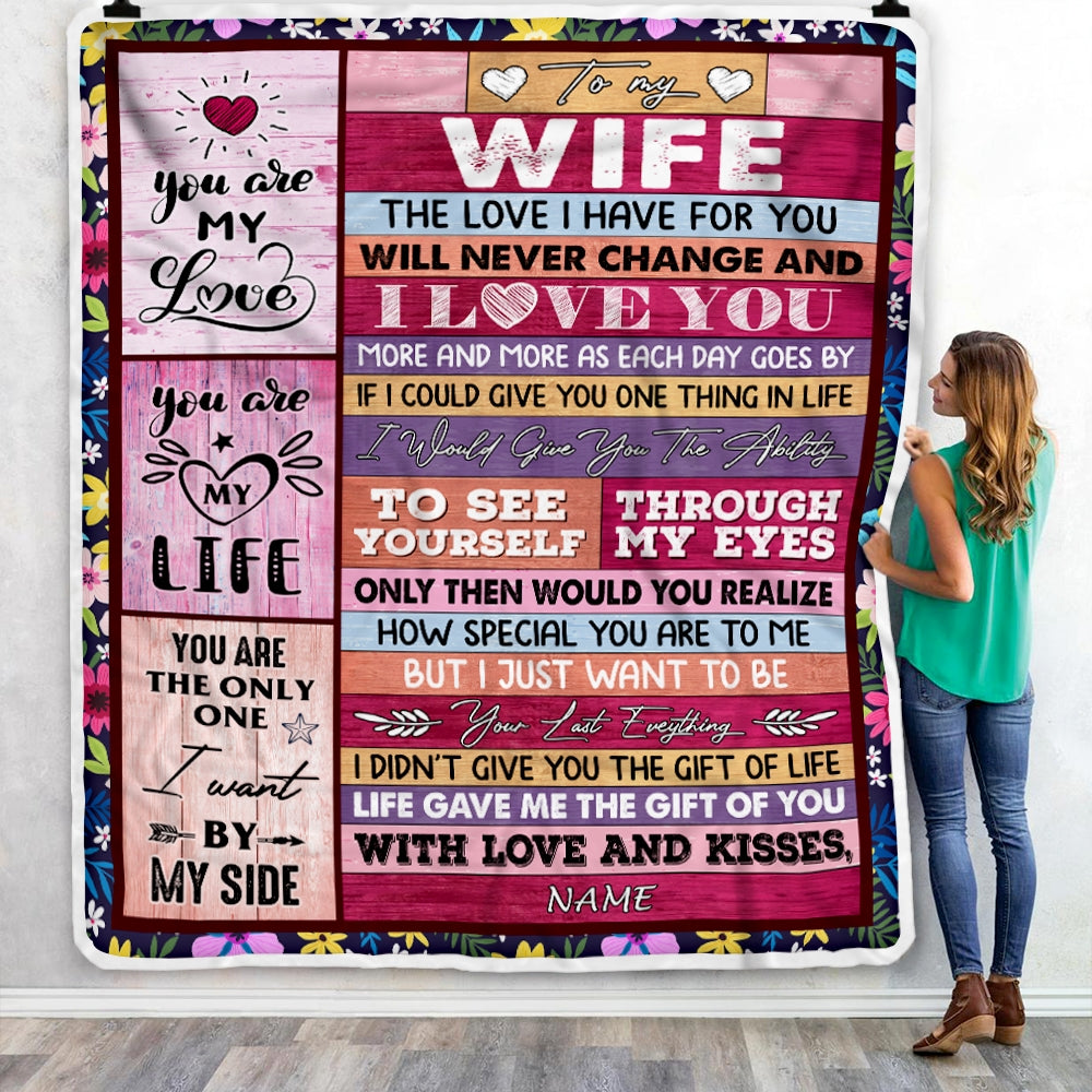 Personalized To My Wife From Husband Wood I Love You More And More Oulmate Wife Anniversary Valentines Day Wedding Blanket 1