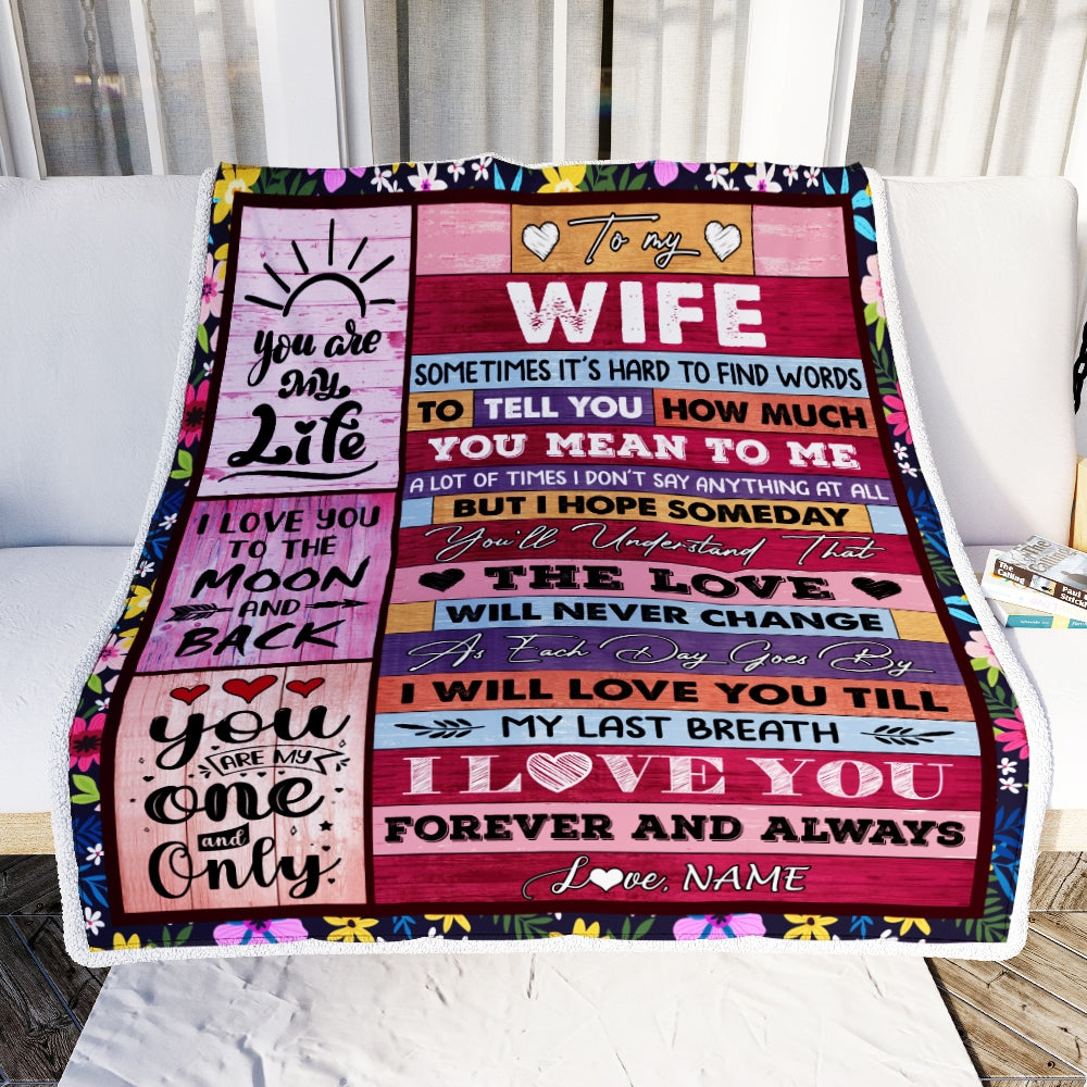 Personalized To My Wife From Husband Wood Never Forget That I Love You Wife Anniversary Valentines Day For Her Wedding Blanket 1