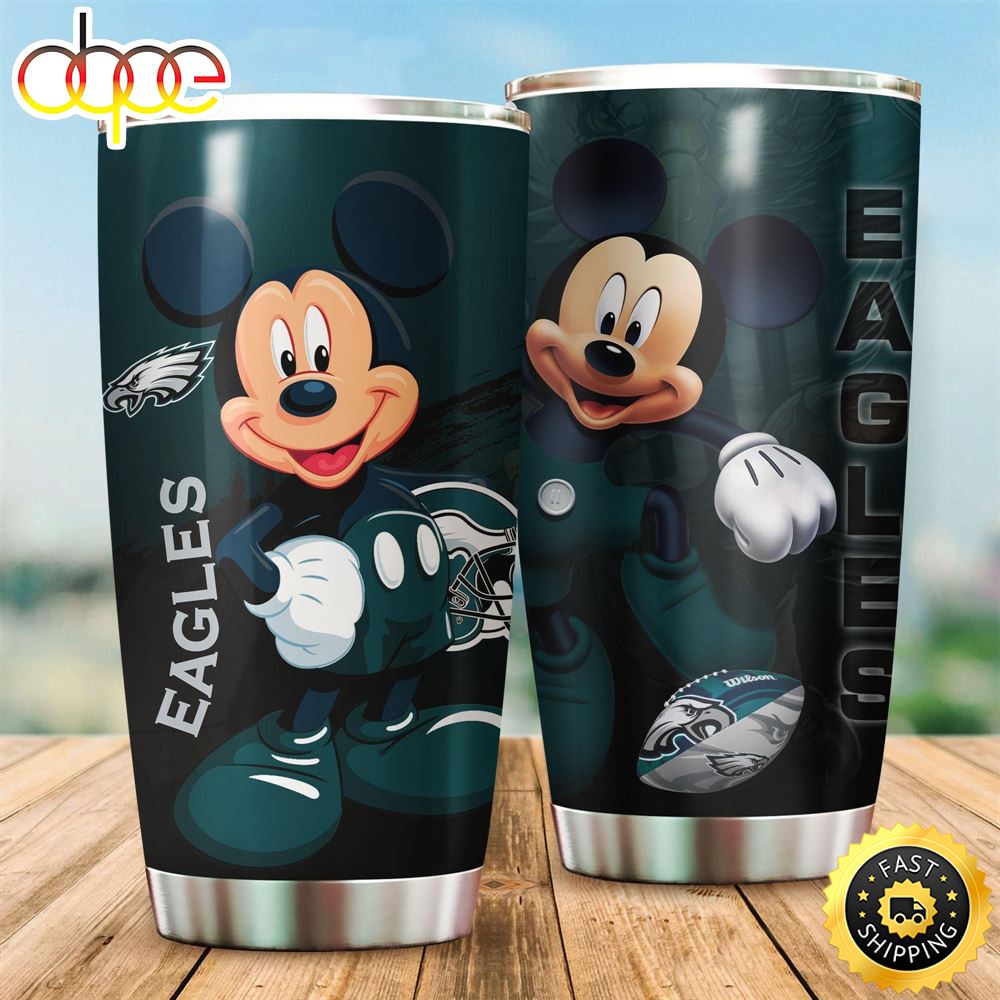 Philadelphia Eagles Mickey Mouse NFL Football Teams Big Logo 19 Gift For Fan Travel Tumbler