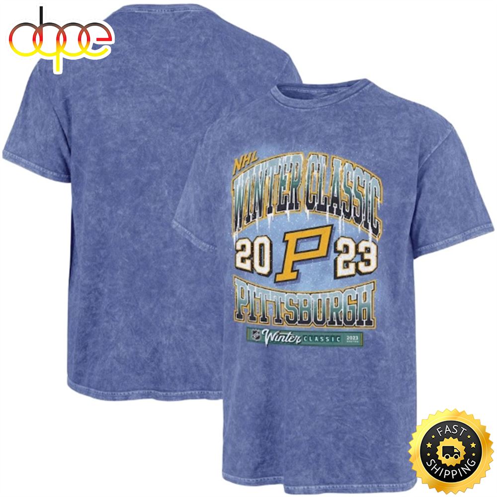 Pittsburgh Penguins 47 2023 NHL Winter Classic Rocker Vintage Tubular Blue T Shirt
