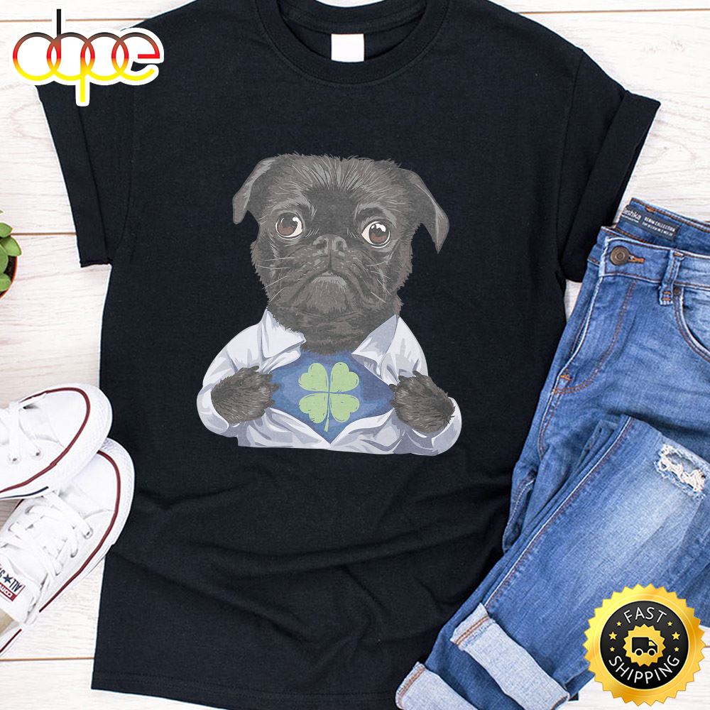 Pug Irish Clover Shirt St Patrick Day Dog Lover Gift Premium T Shirt
