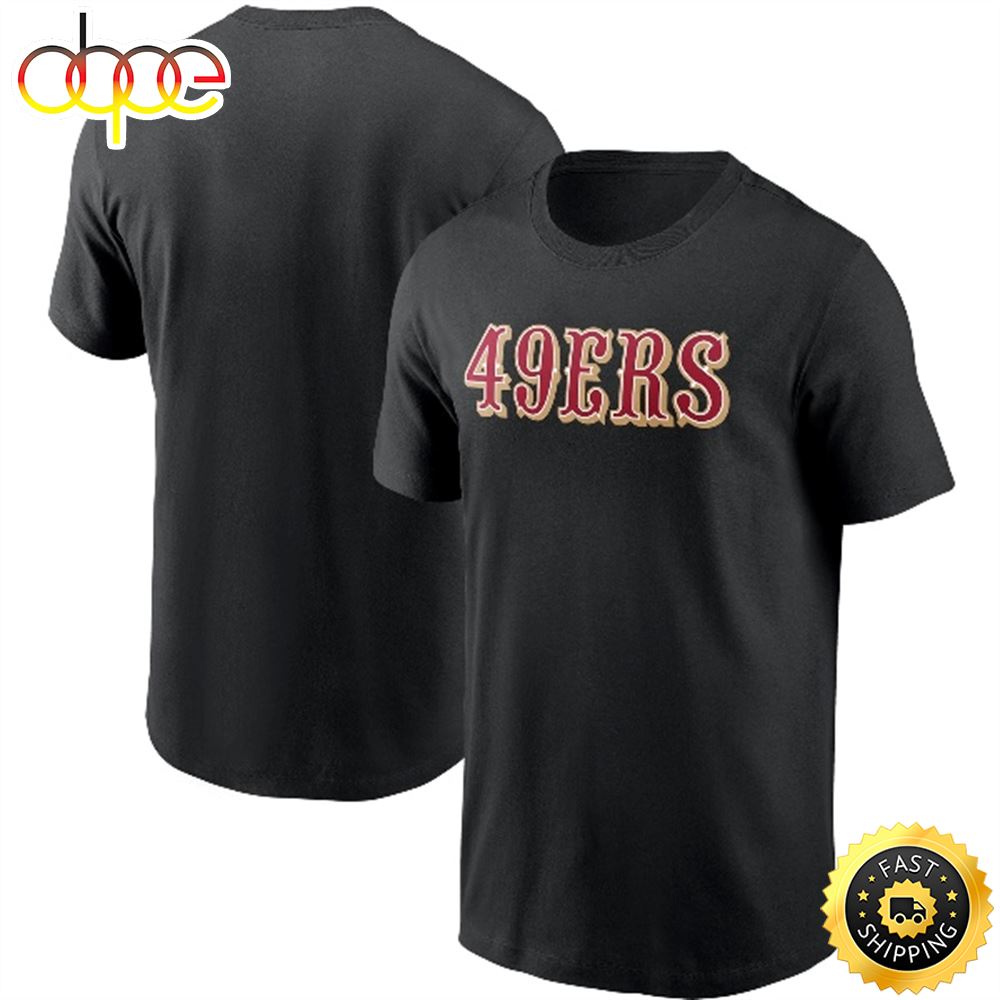San Francisco 49ers Fan Gear Wordmark Black T Shirt