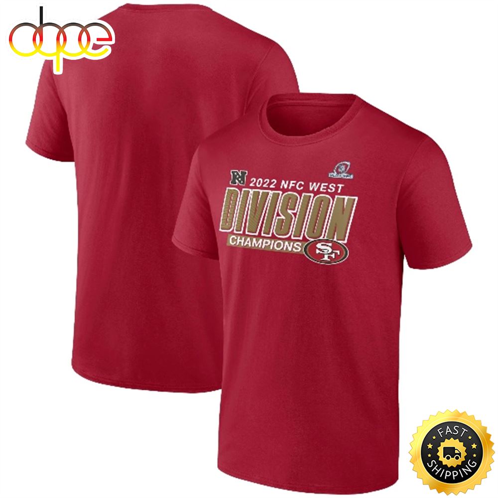 San Francisco 49ers Fanatics Branded 2022 NFC West Division Champions Divide Conquer Scarlet T Shirt