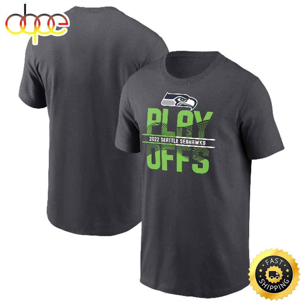 Seattle Seahawks 2022 NFL Playoffs Iconic Anthracite T Shirt