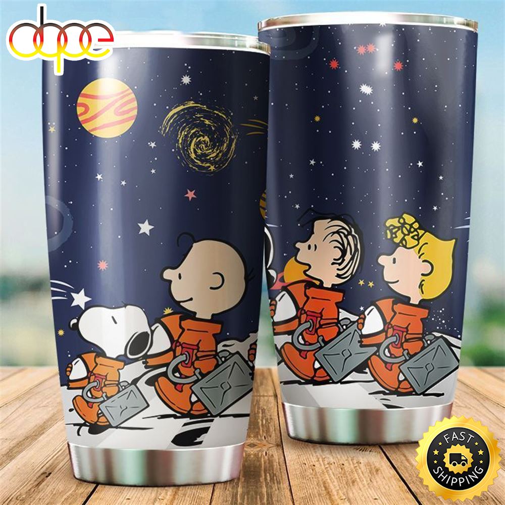 Snoopy And Charlie Brown Astronaut Gift For Lover Travel Tumbler