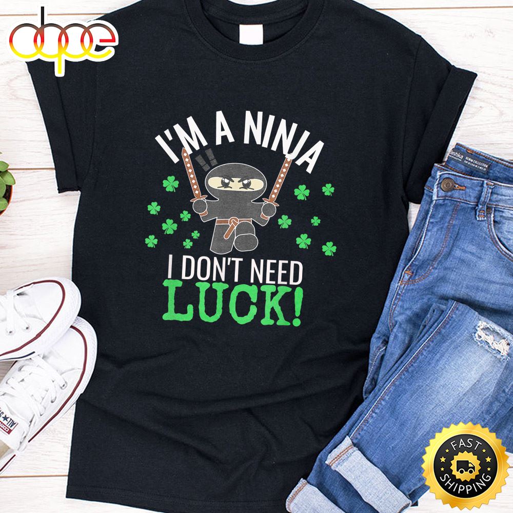 St. Patrick S Day Ninja Luck Green Kids Gift Clover T Shirt