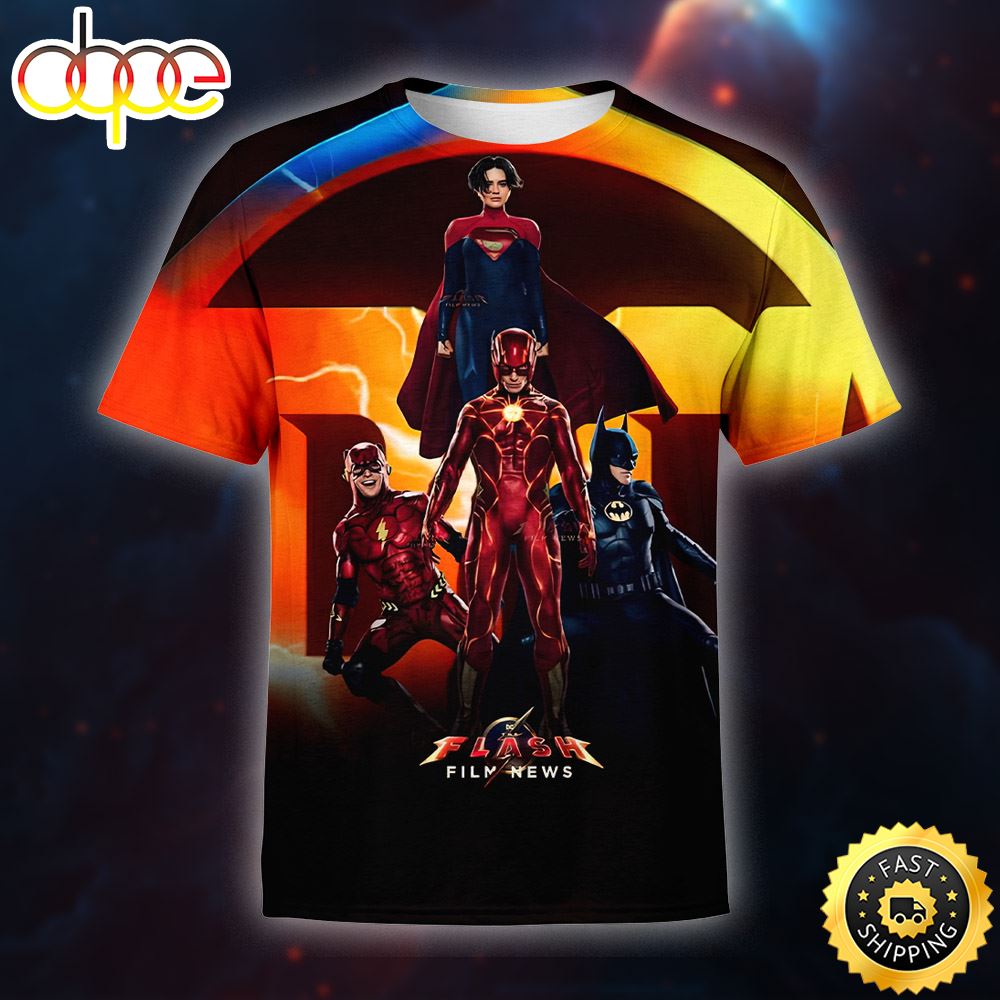 The Batman Poster Flash And Keaton Character 3d T Shirt All Over Print Shirts