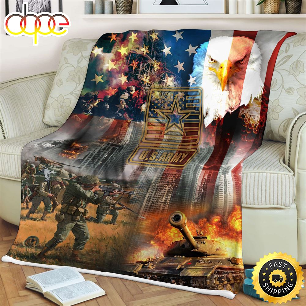 The United State Army Fleece Throw Blanket 1