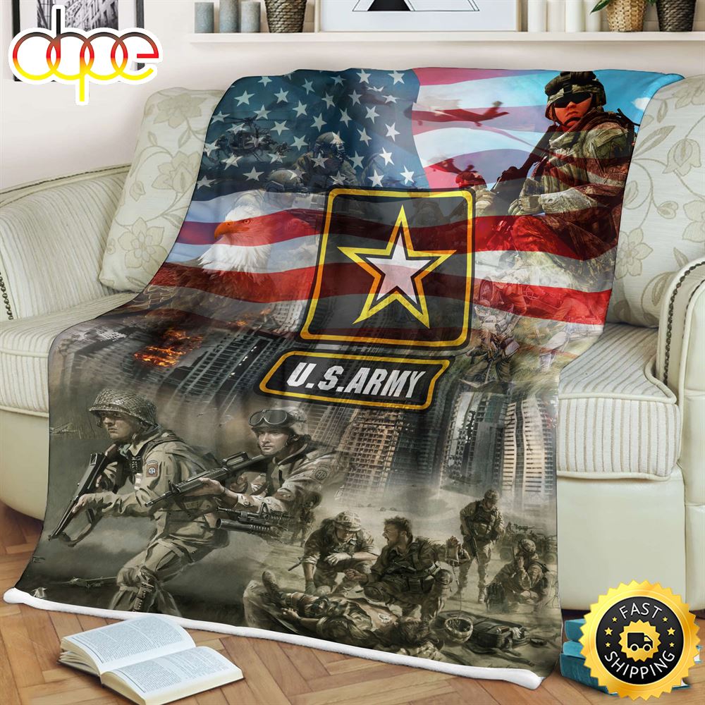 U.S Army And Soldiers Fleece Throw Blanket 1