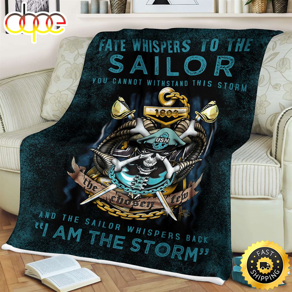 Us Sailor You Cannot Withstand This Storm Fleece Throw Blanket 1