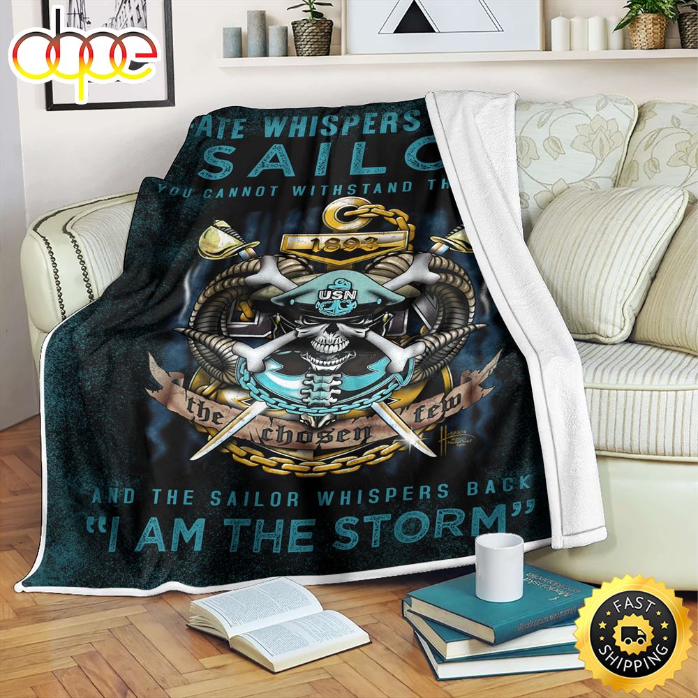 Us Sailor You Cannot Withstand This Storm Fleece Throw Blanket