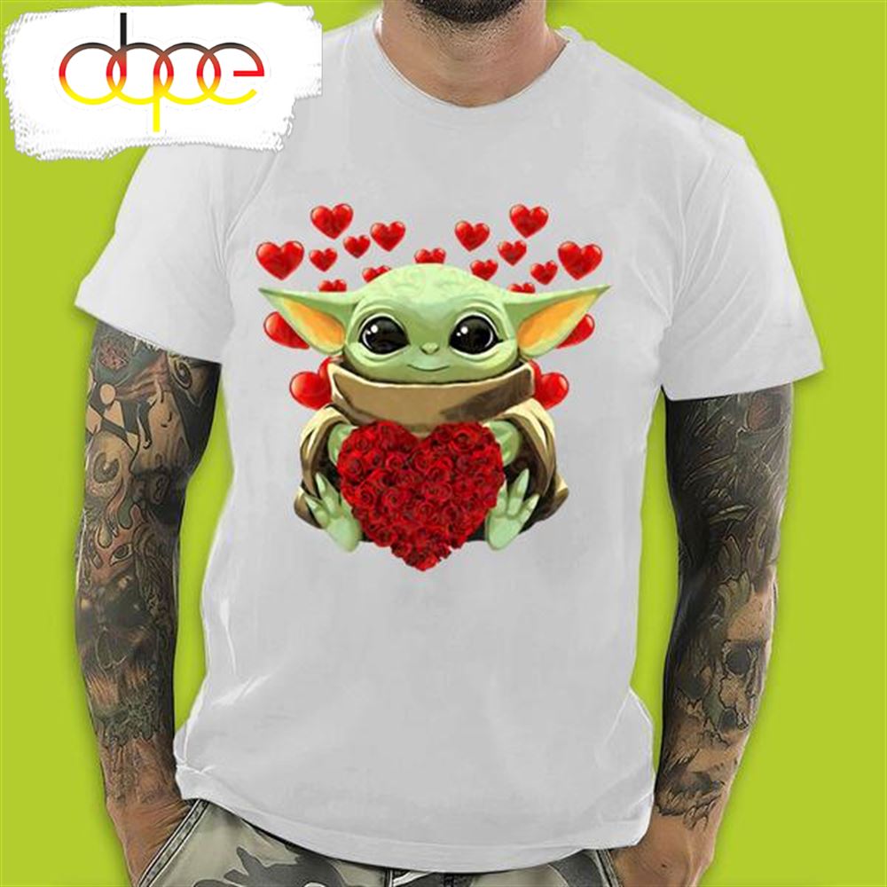 With Heart Baby Yoda Fall In Love In Valentine S Day T Shirt