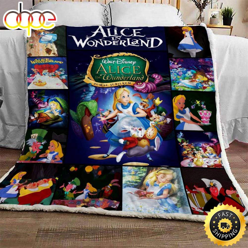 Alice In Wonderland Disney Blanket Gift For Fans Movie Disney Bi18ce