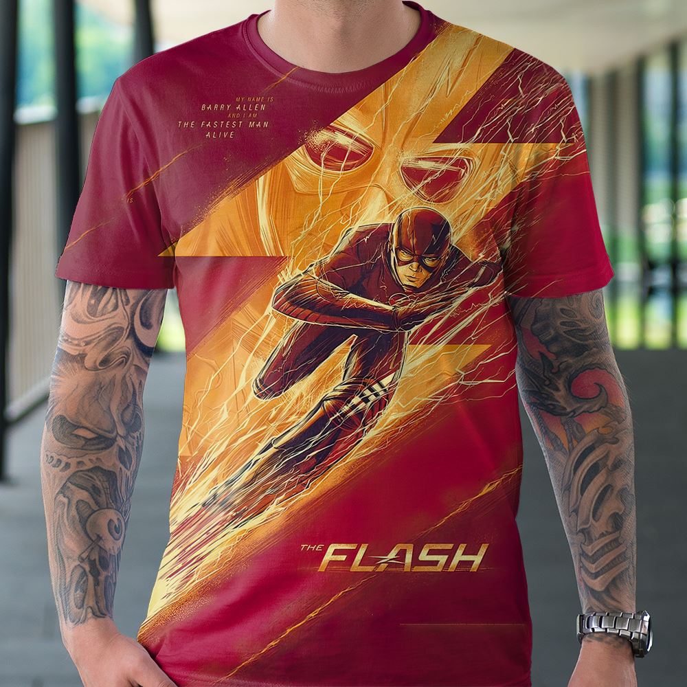 Barry Allen The Fastest Man Alive 3d T Shirt All Over Print Shirts Ve8hwx