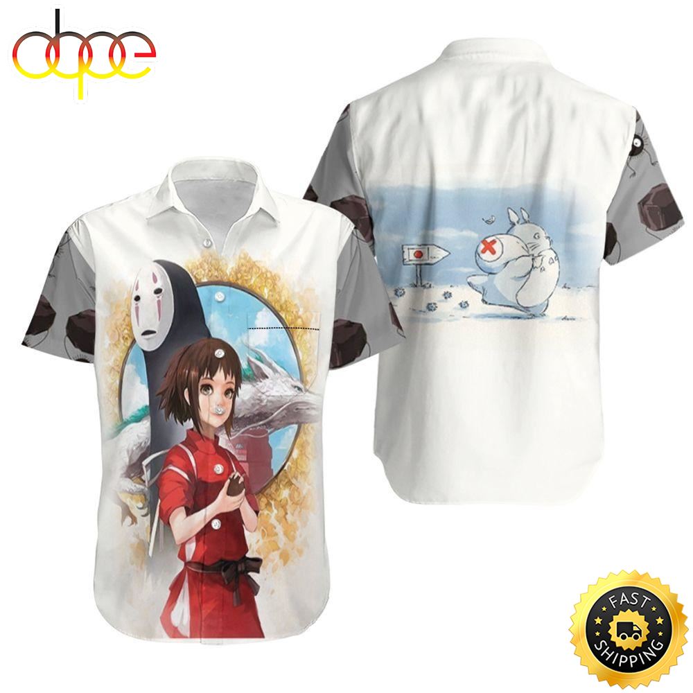 Beach Shirt Beautiful Chihiro Ogino No Face Haku Spirited Away Studio Ghibli For Anime Fan Anime Hawaiian Shirt Vlfogq