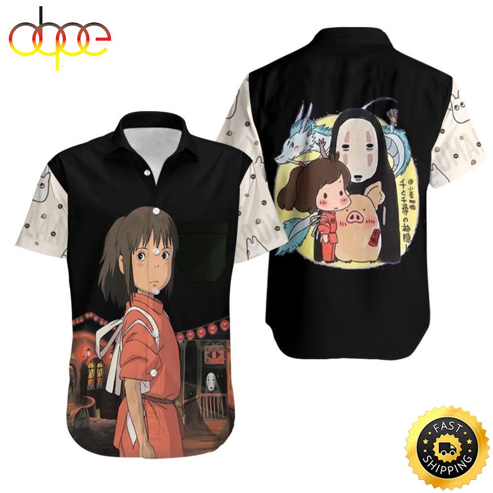 Beach Shirt Chihiro Ogino Studio Ghibli No Face For Anime Fan Anime Hawaiian Shirt Kx5erw