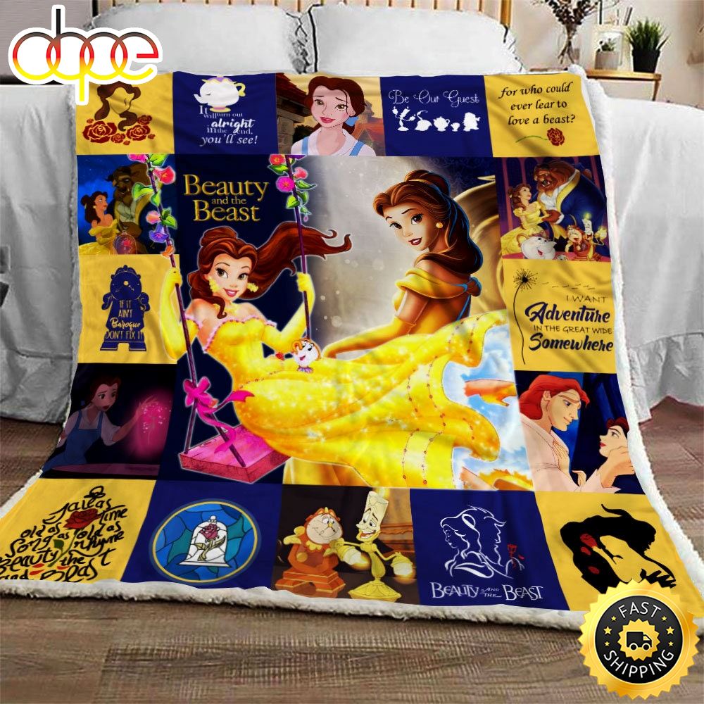 Beauty And The Beast Disney Blanket Gift For Fans Movie Disney Oq19cn