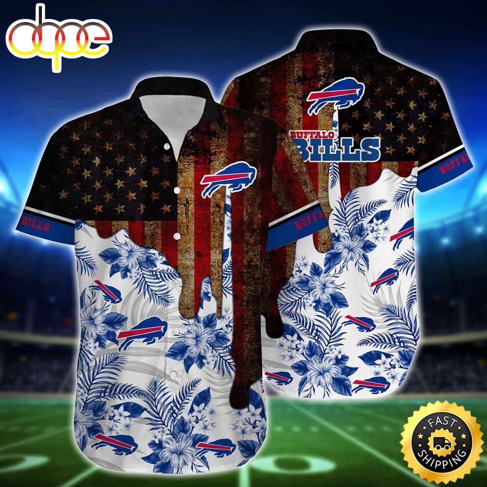 Buffalo Bills NFL Trends Summer Vintage US Flag Best Gift For Men Women Hawaiian Shirt Zp9mw7