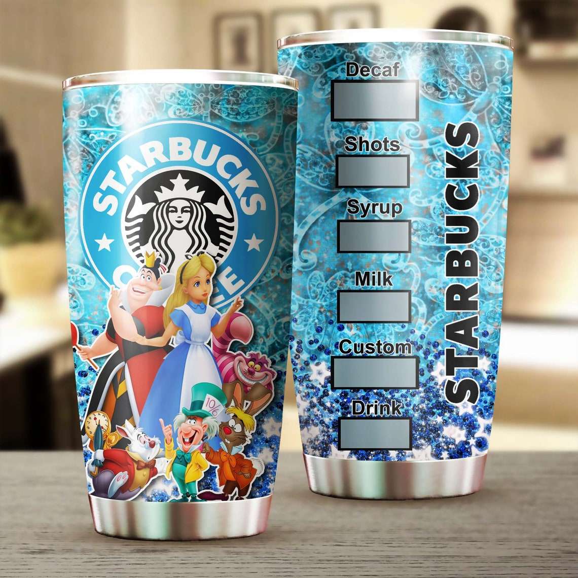 Cartoon Movie Alice In Wonderland Starbucks Stainless Steel Tumbler For Disney Fan Nk9whg