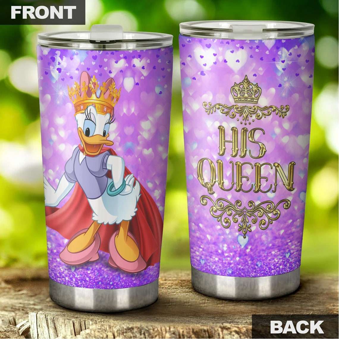 Cartoon Movie Daisy Duck His Queen Matching Couple Stainless Steel Tumbler For Disney Fan Ye6e3v