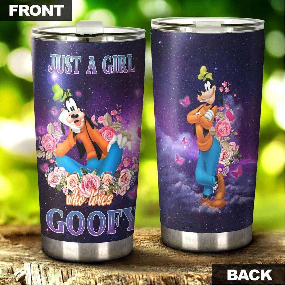 Cartoon Movie Floral Just A Girl Who Loves Goofy Stainless Steel Tumbler For Disney Fan Kpovbi