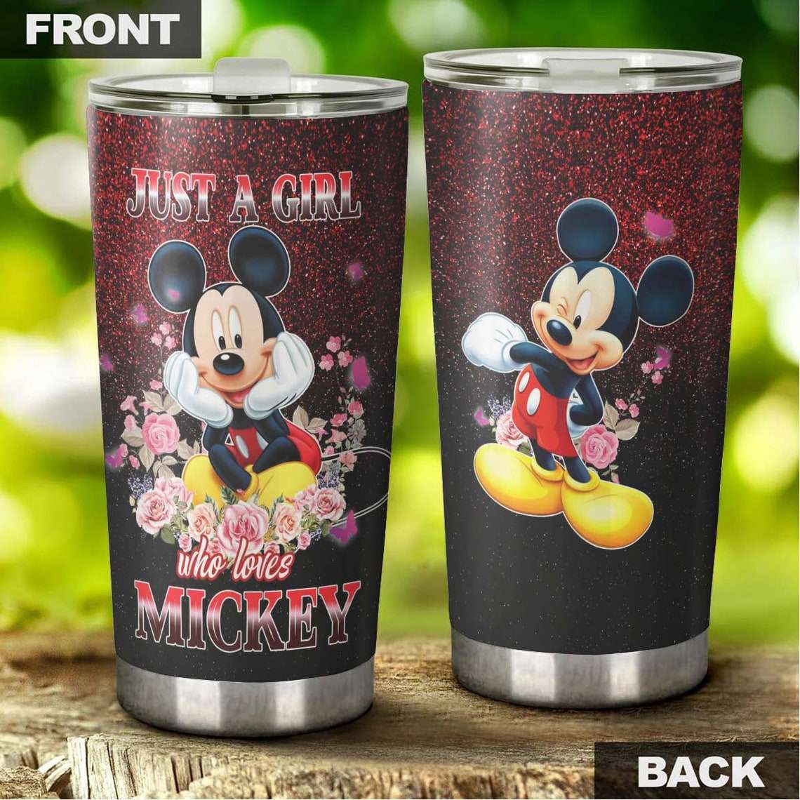 Cartoon Movie Floral Just A Girl Who Loves Mickey Stainless Steel Tumbler For Disney Fan Cyo1bi