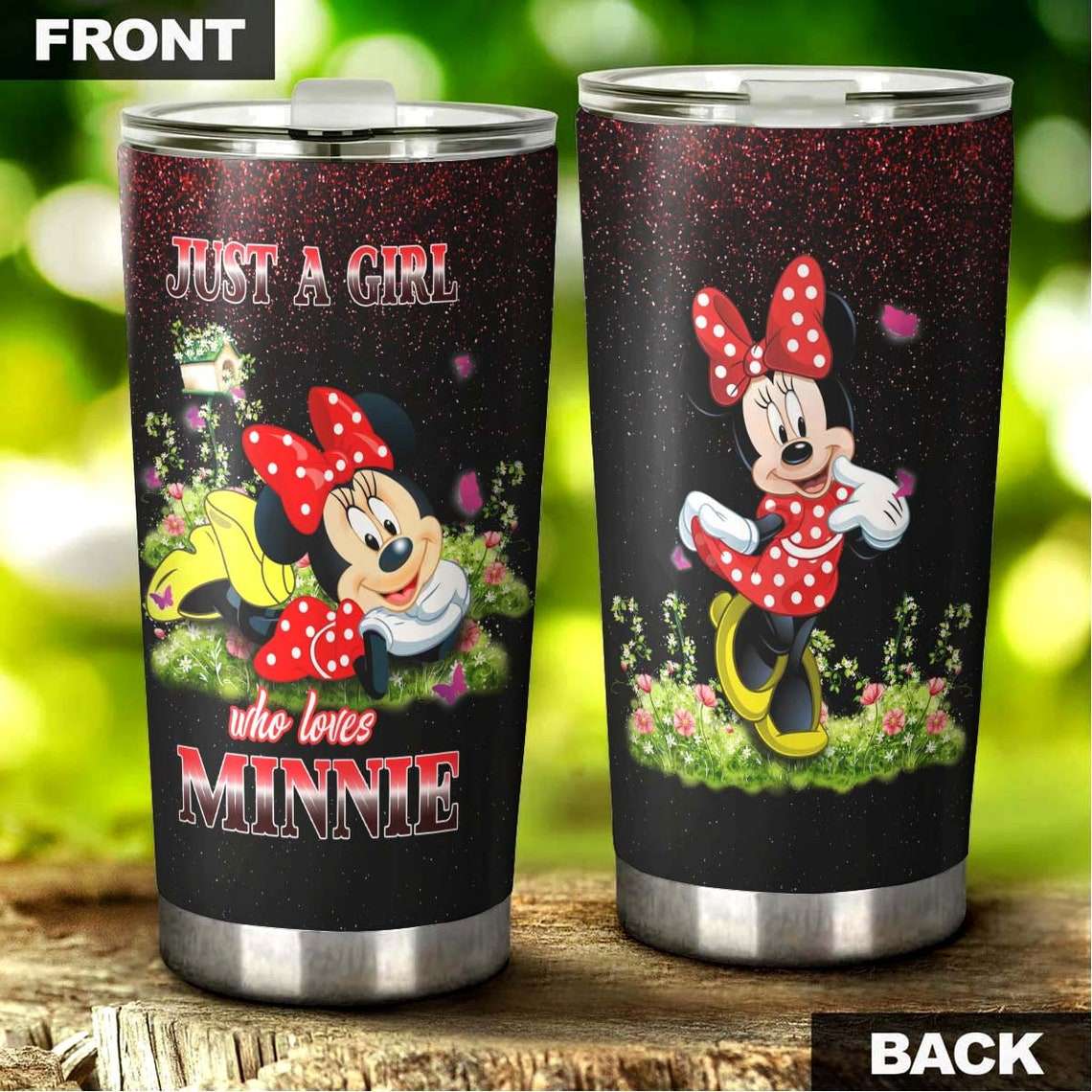 Cartoon Movie Floral Just A Girl Who Loves Minnie Stainless Steel Tumbler For Disney Fan Xkbjmk