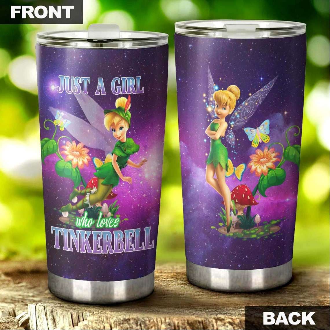 Cartoon Movie Floral Just A Girl Who Loves Tinkerbell Stainless Steel Tumbler For Disney Fan Ppjz4c
