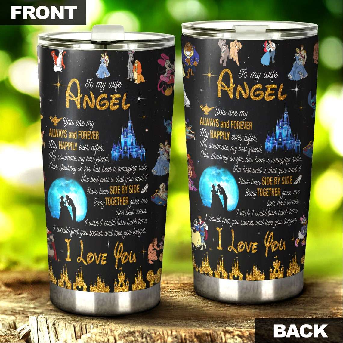 Cartoon Movie To My Wife Angel Stainless Steel Tumbler For Disney Fan Uh0qo7