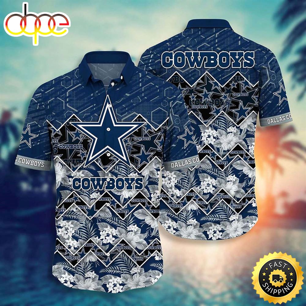 Dallas Cowboys NFL Graphic Tropical Pattern 3D Printed Beach Shirt Summer Best Gift For Fan Hawaiian Shirt Rvvxtv