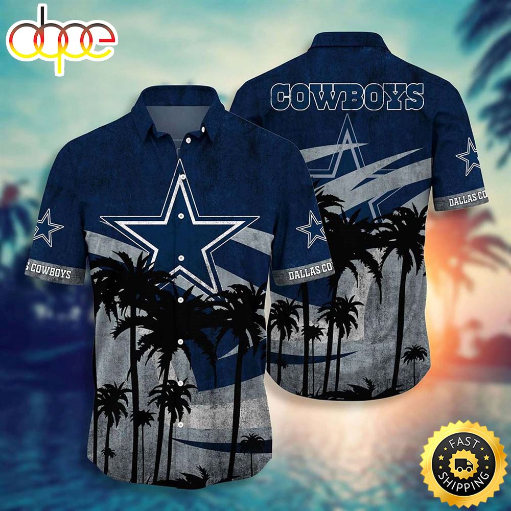 Dallas Cowboys NFL Graphic Tropical Pattern Short Sleeve Hot Summer Hawaiian Shirt C7gsbc