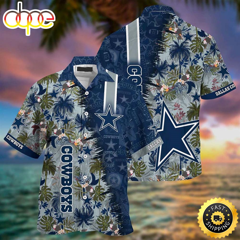 Dallas Cowboys NFL Team Football Beach Shirt Summer Button Down Best Fan Ever Hawaiian Shirt Vw0xaw