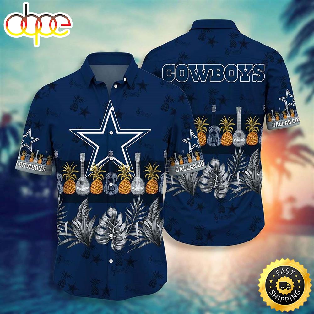 Dallas Cowboys NFL Tropical Pattern Graphic Trends Summer Gift For Fan NFL Hawaiian Shirt Eumqpe