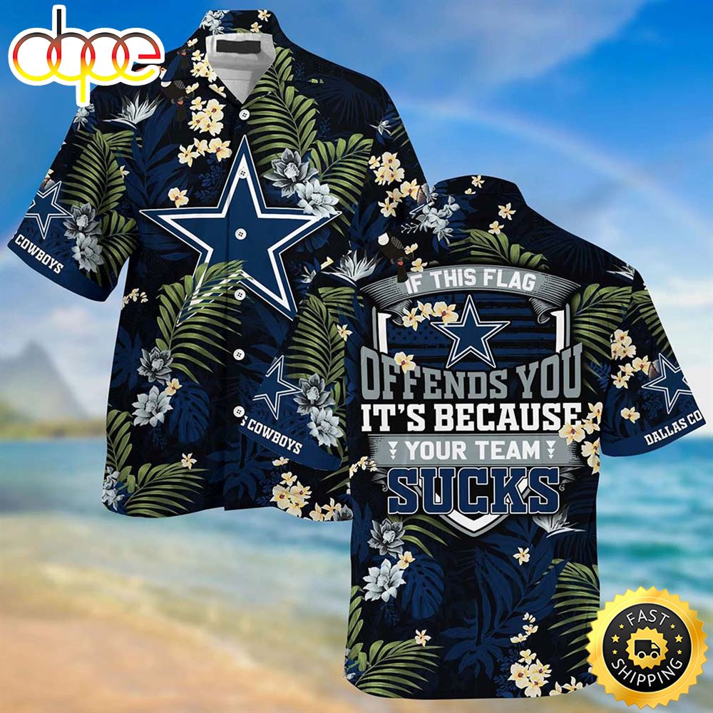 Dallas Cowboys With Tropical Pattern Hawaiian Shirt Lfpvff
