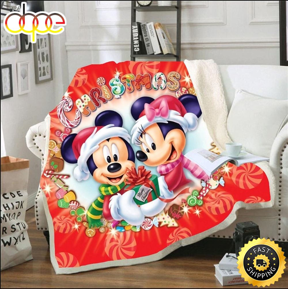 Disney Mickey Minnie Mouse Christmas Throw Blanket Gift For Fans Movie Disney V68mml