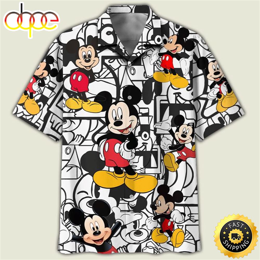 Disney Mickey Mouse 2 Print Hawaiian Shirt Xdzbr7