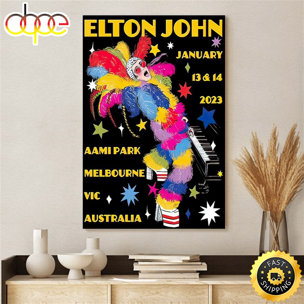 Elton John January 13 And 14 2023 Aami Park Melbourne Vic Australia Poster Canvas Ug8ouu