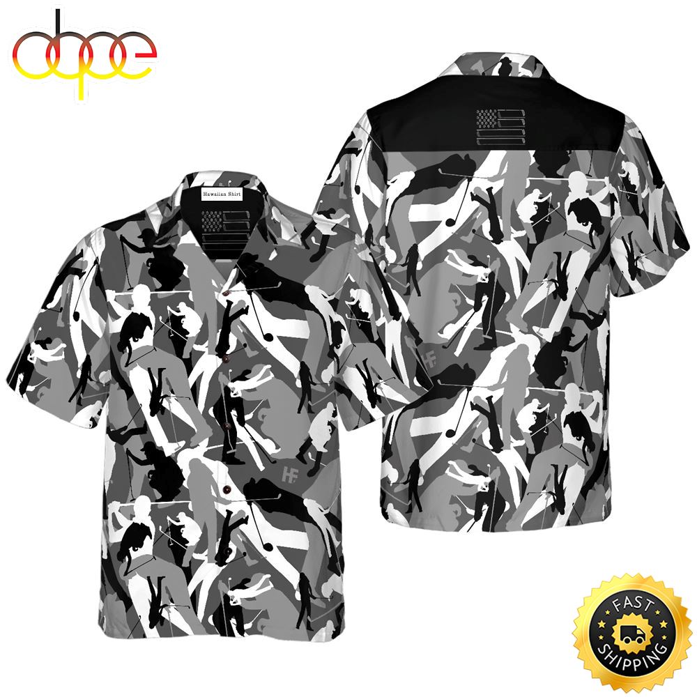 Golf Camouflage Seamless Pattern V2 Hawaiian Golf Shirt For Sport Lovers In Summer Vc8x79