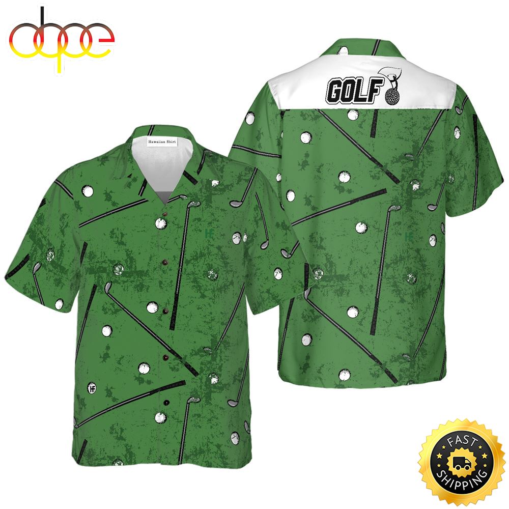 Golf Green Pattern Hawaiian Golf Shirt For Sport Lovers In Summer Hn8wpd