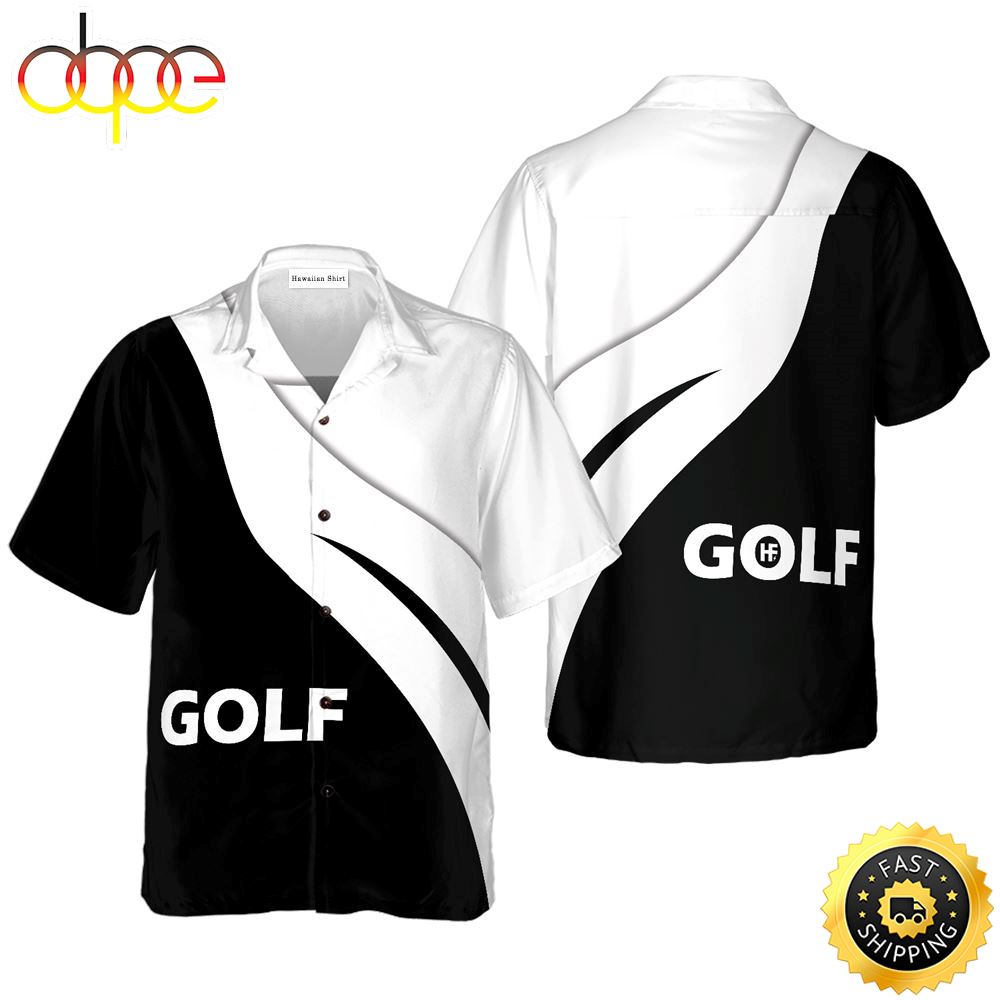 Golf VT Black And White Hawaiian Golf Shirt For Sport Lovers In Summer X6g6eb
