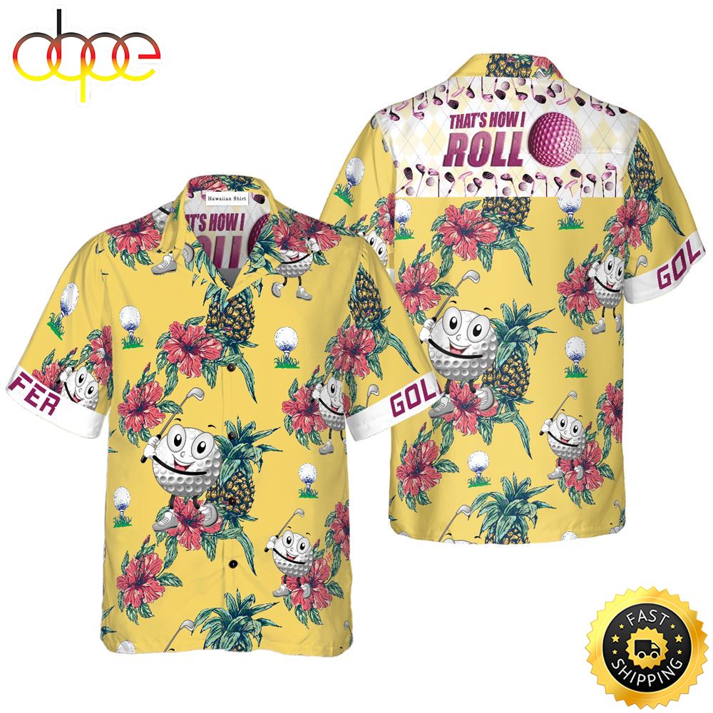 Golfer Pineapple Seamless Pattern Hawaiian Golf Shirt For Sport Lovers In Summer Cpet6h