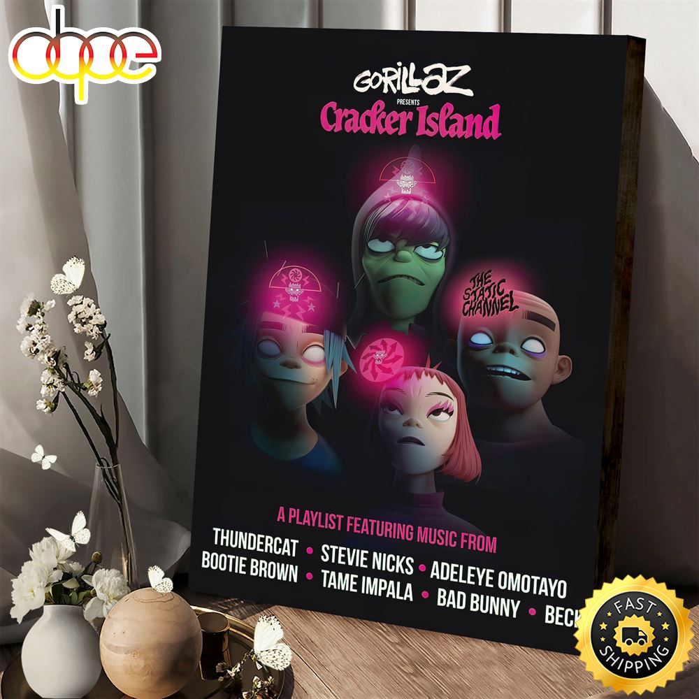 Gorillar Presents Cracker Island Canvas Poster Ylflaa
