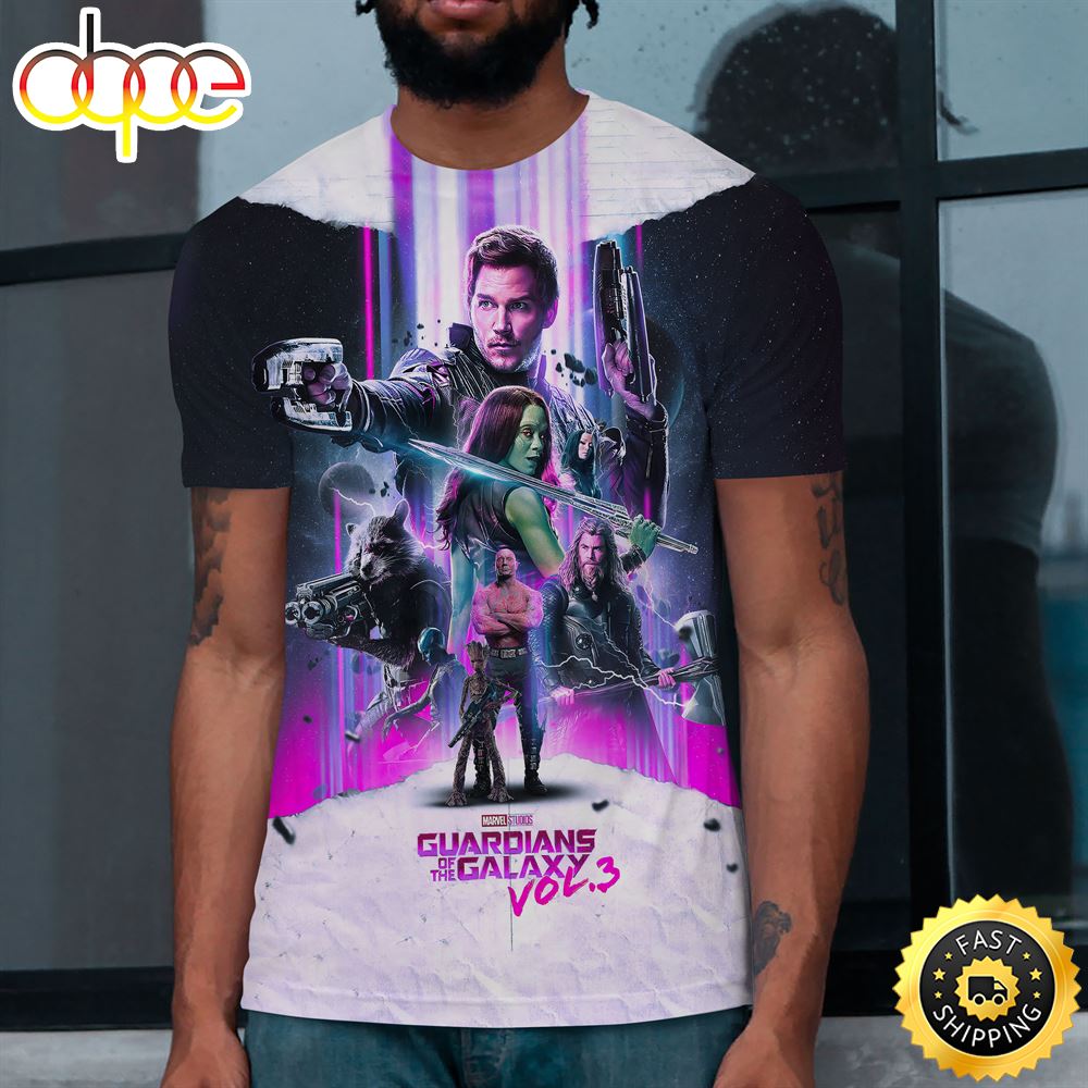 Guadians Of The Galaxy Vol 3 Poster Movie T Shirt 3d All Over Print