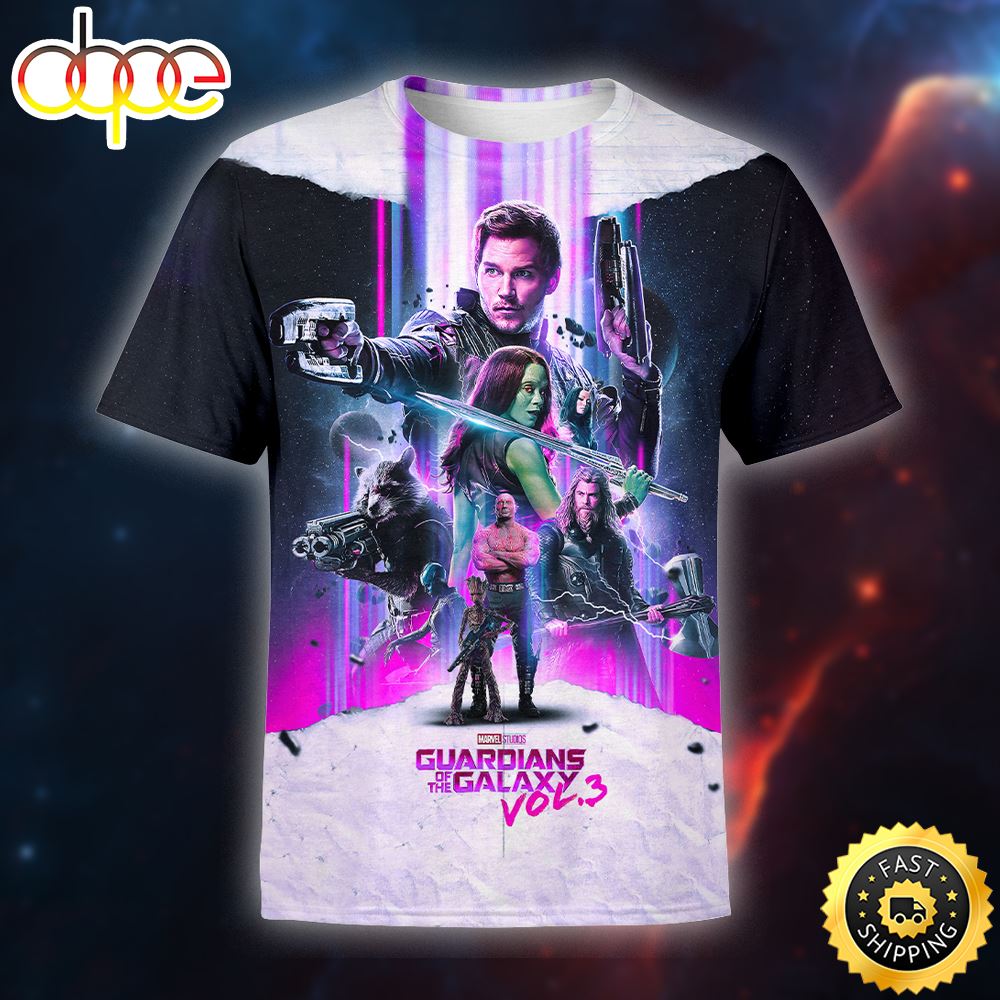 Guadians Of The Galaxy Vol 3 Poster Movie T Shirt 3d All Over Print Rnso3y