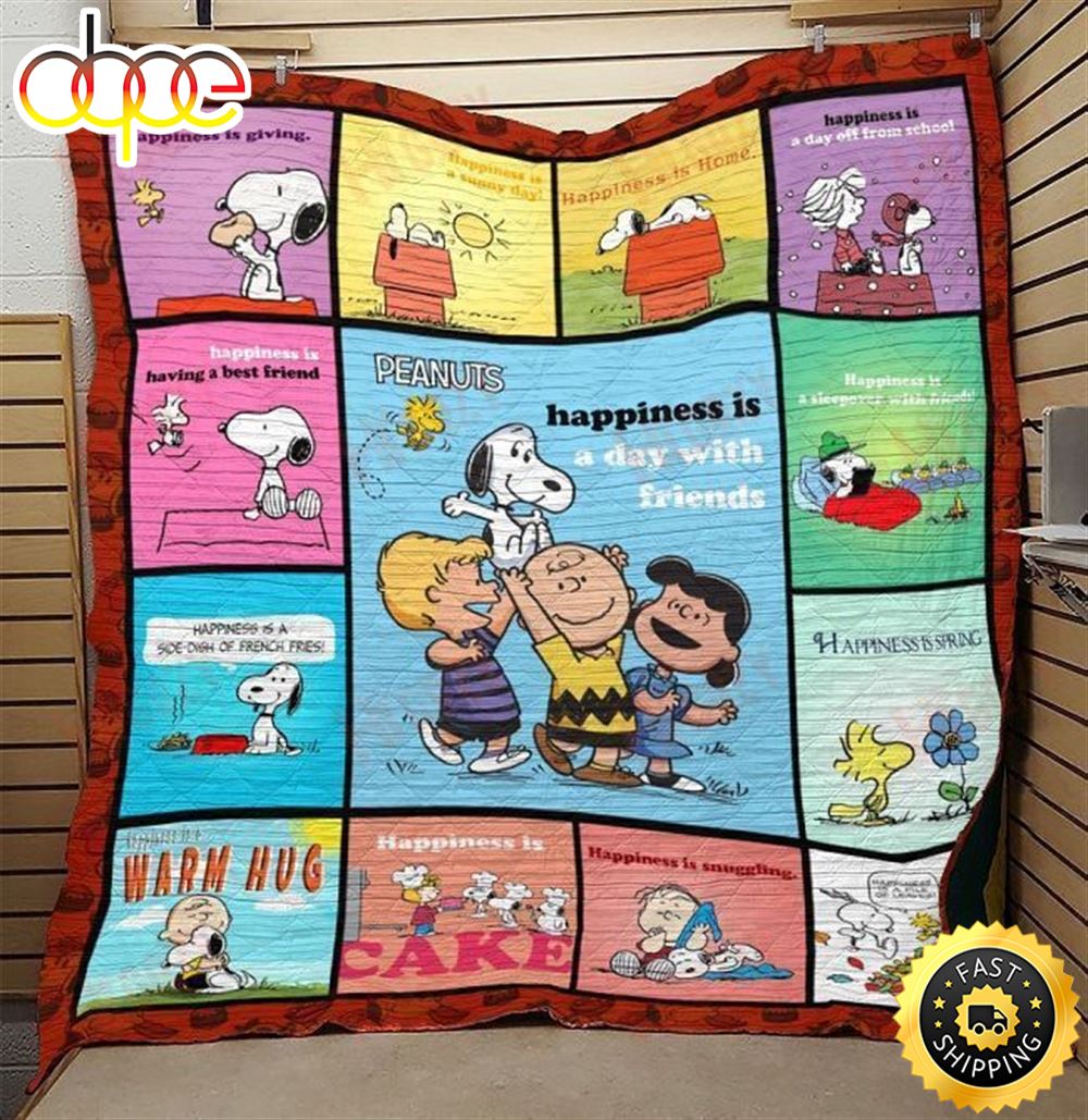 Happiness Is Snoopy The Peanuts Movie Snoopy Dog Blanket Cykstz