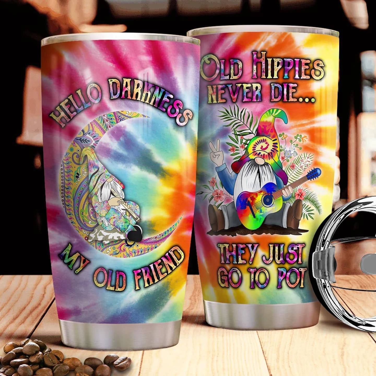 Hello Darkness My Old Friend Old Hippies Never Die They Just Go To Pot Tumbler Csektc