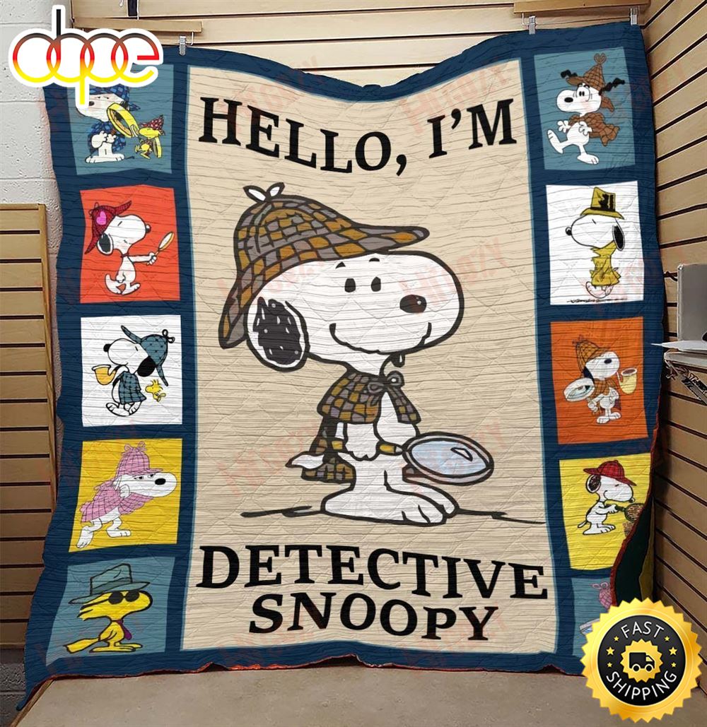 Hello I M Detective Snoopy The Peanuts Movie Snoopy Dog Blanket Gqd3hb